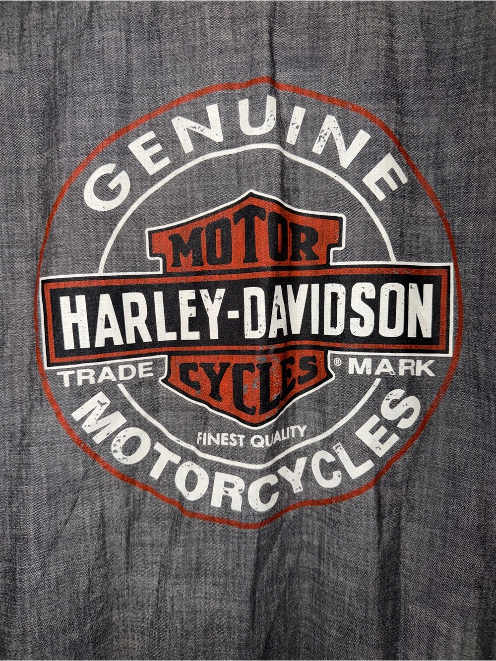Harley-Davidson Men's Gray Jeans with Orange & White Logo